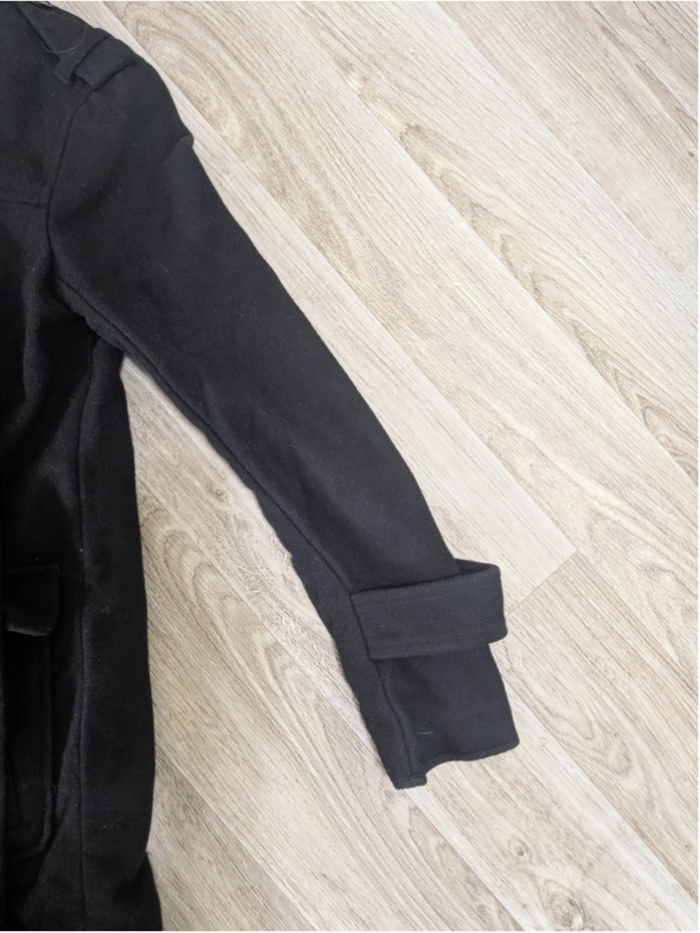 GAP Wool Toggle Coat Womens Size Small Black Minimalist Winter Warm Full Zip - Picture 7 of 8